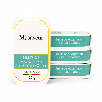 Lot de 4 boîtes de Filets de Maquereau à l’Huile d’Olive 120 g