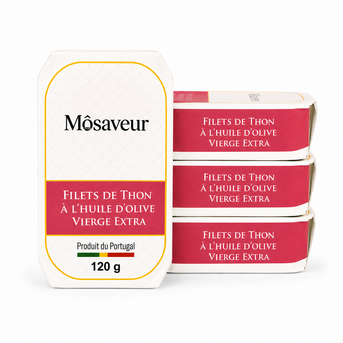 Lot de 4 boîtes de Filets de Thon à l’Huile d’Olive Vierge Extra 120 g