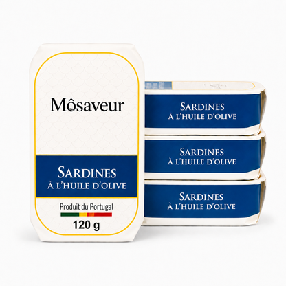 Lot de 4 boîtes de Sardines à l'Huile d'Olive 120 g