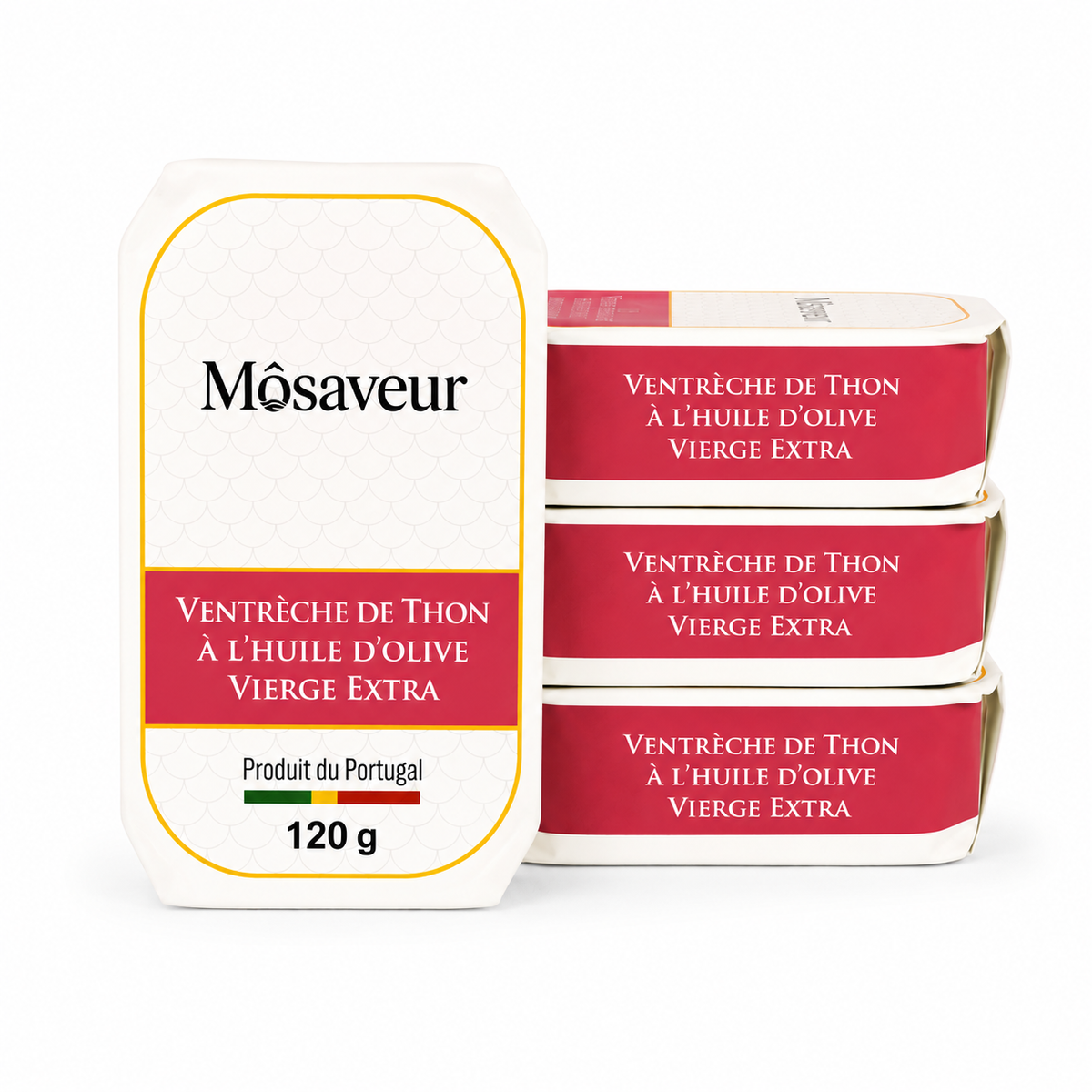 Lot de 4 boîtes de Ventrèche de Thon à l’Huile d’Olive Vierge Extra 120 g
