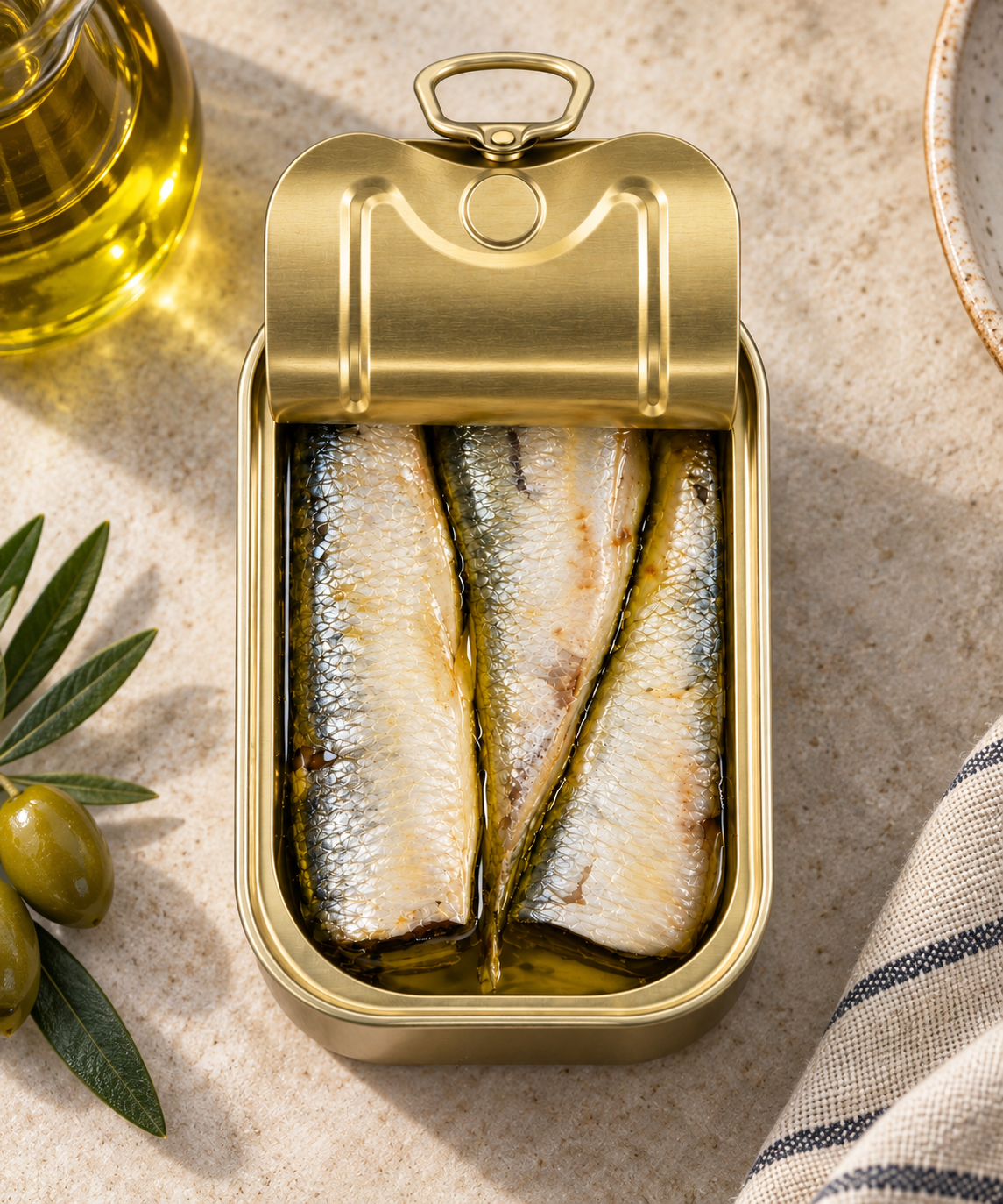 Lot de 4 boîtes de Sardines à l'Huile d'Olive Vierge Extra 120 g